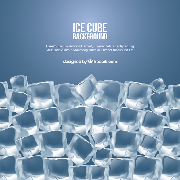 Vector ice cube background in realistic style