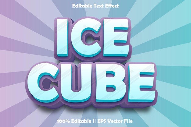 Ice cube_editable text effect emboss_cartoon comic style