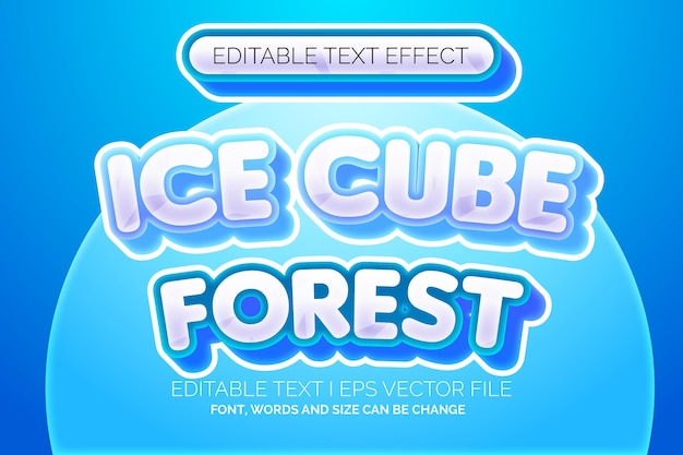 ice cube forest game logo style text effect