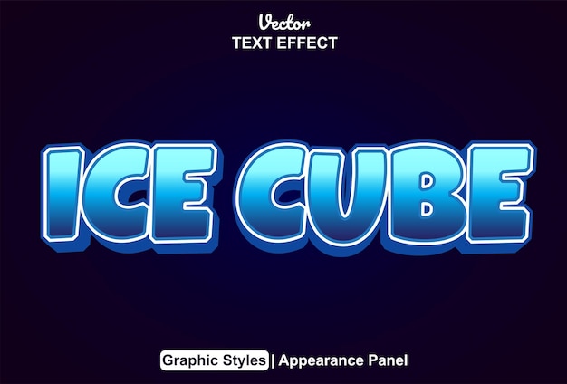 Ice cube text effect with graphic style and editable