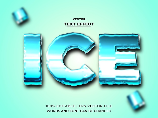 Ice Editable 3D Text Effect template style text mockup