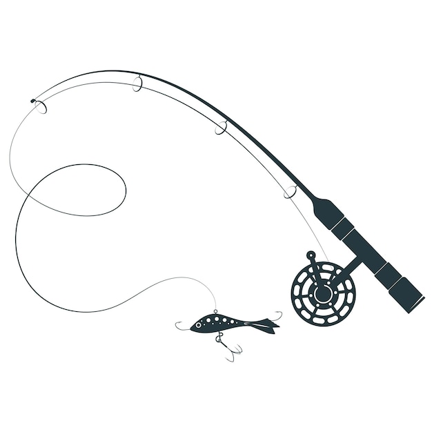 Ice fishing rod with reel and lure