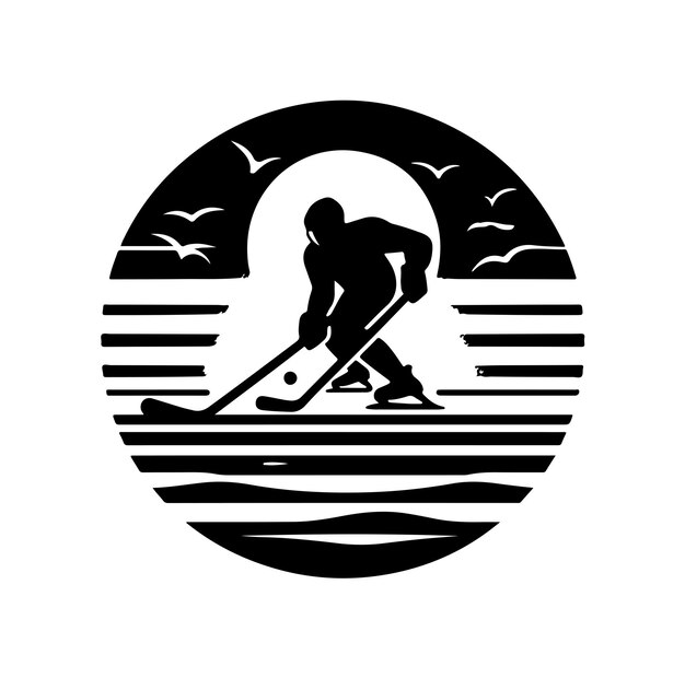 ice hockey silhouettes illustration vector