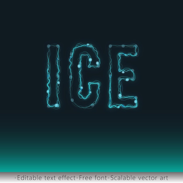 Vector ice like editable text effect