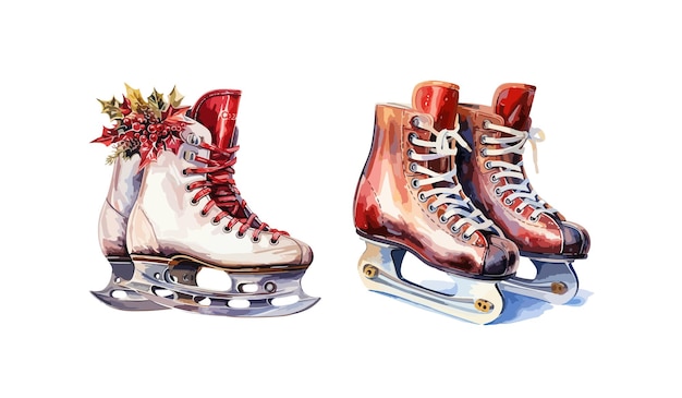 Ice skates clipart isolated vector illustration