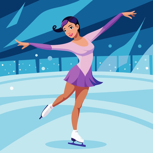 Vector ice skating sports beauty art vector illustration design