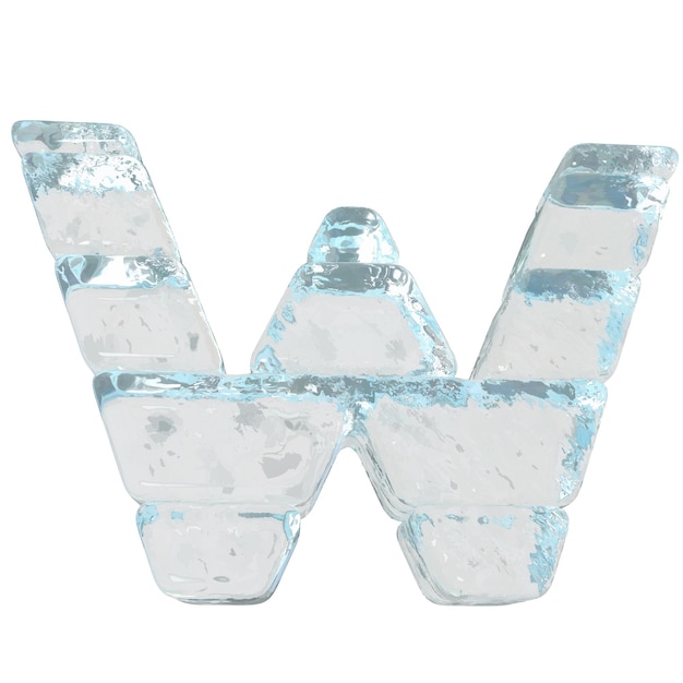 Ice symbol made of horizontal blocks letter w