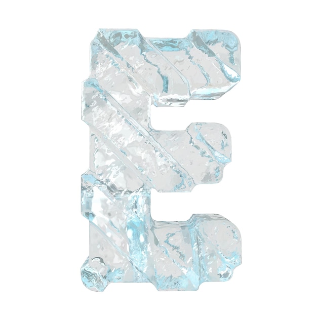 Ice symbol with diagonal thick straps letter e