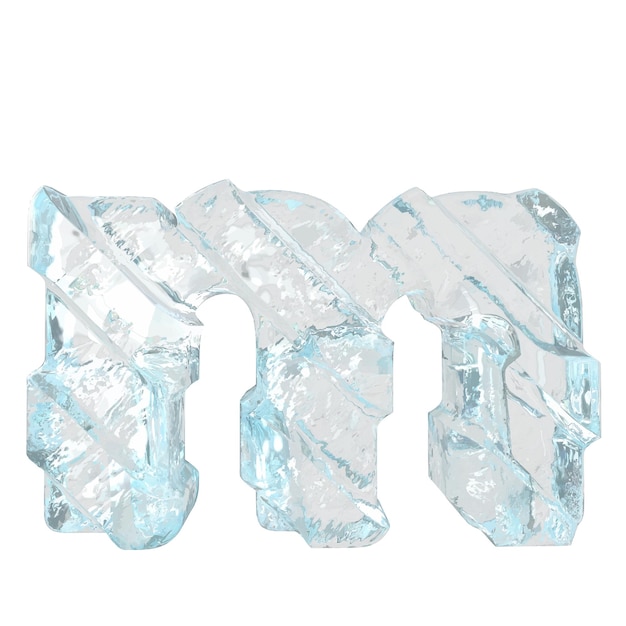 Ice symbol with diagonal thick straps letter m