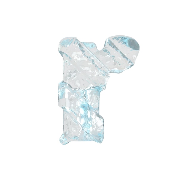 Ice symbol with diagonal thick straps letter r