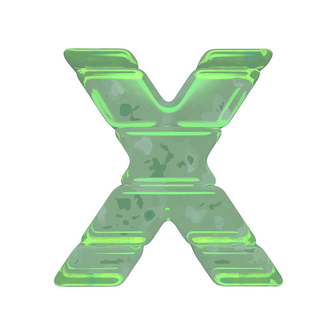 Vector ice symbols made of ice letter x