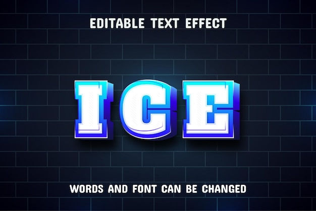 Ice text editable text effect