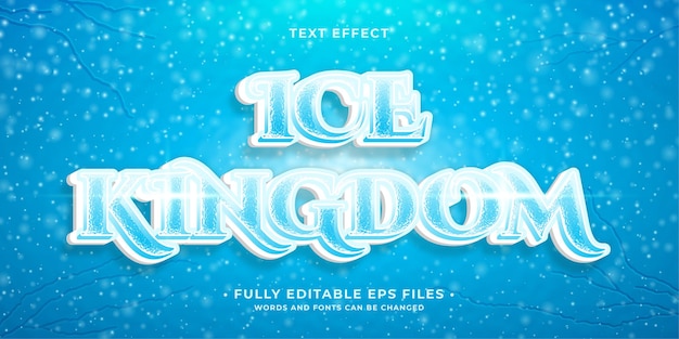 Ice text effect full 100 editable vector image Words and font can be changed