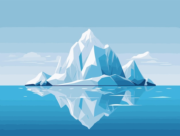 Iceberg flat illustration minimalism High resolution