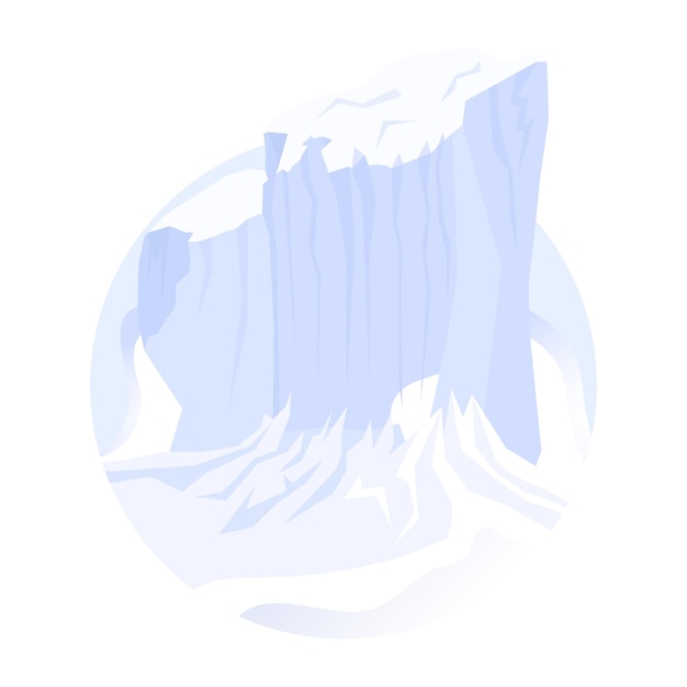 An iceberg flat modern illustration