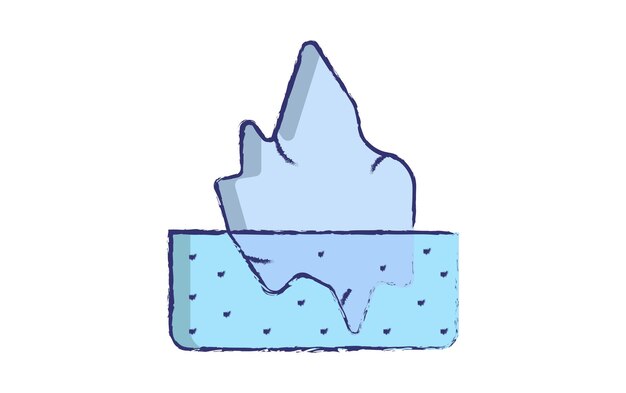 Iceberg hand drawn vector illustration