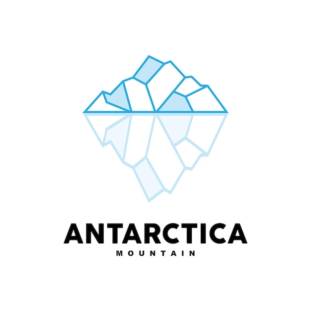 Iceberg Logo Antarctic Mountains Vector In Ice Blue Color Nature Design Product Brand Illustration Template Icon