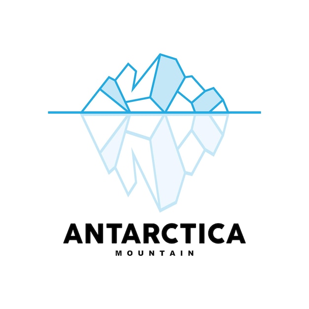 Iceberg Logo Antarctic Mountains Vector In Ice Blue Color Nature Design Product Brand Illustration Template Icon