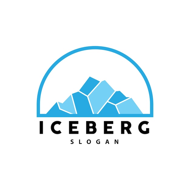 Iceberg Logo Antarctic Mountains Vector In Ice Blue Color Nature Design Product Brand Illustration Template Icon