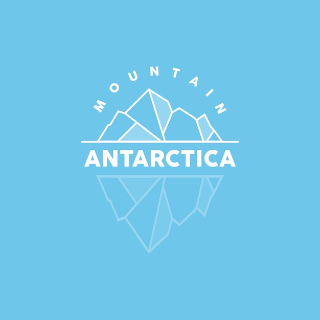 Iceberg Logo Antarctic Mountains Vector In Ice Blue Color Nature Design Product Brand Illustration Template Icon