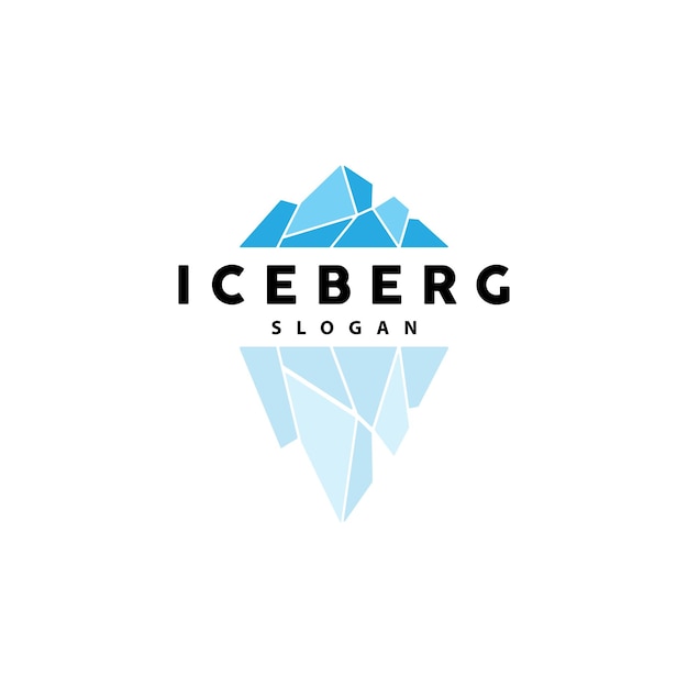 Iceberg Logo Antarctic Mountains Vector In Ice Blue Color Nature Design Product Brand Illustration Template Icon