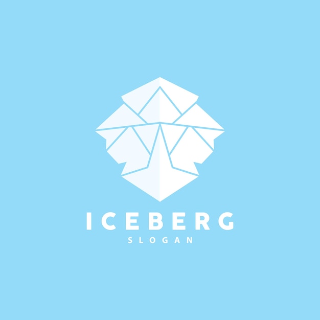 Iceberg Logo Antarctic Mountains Vector In Ice Blue Color Nature Design Product Brand Illustration Template Icon