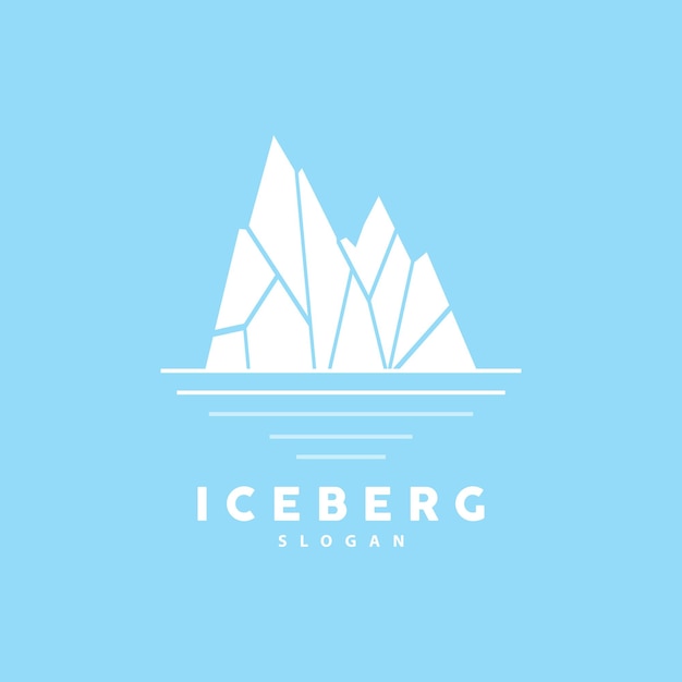 Iceberg Logo Antarctic Mountains Vector In Ice Blue Color Nature Design Product Brand Illustration Template Icon