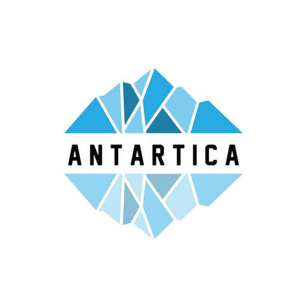 Iceberg Logo Antarctica Logo Design Simple Nature Landscape Vector Illustration Template