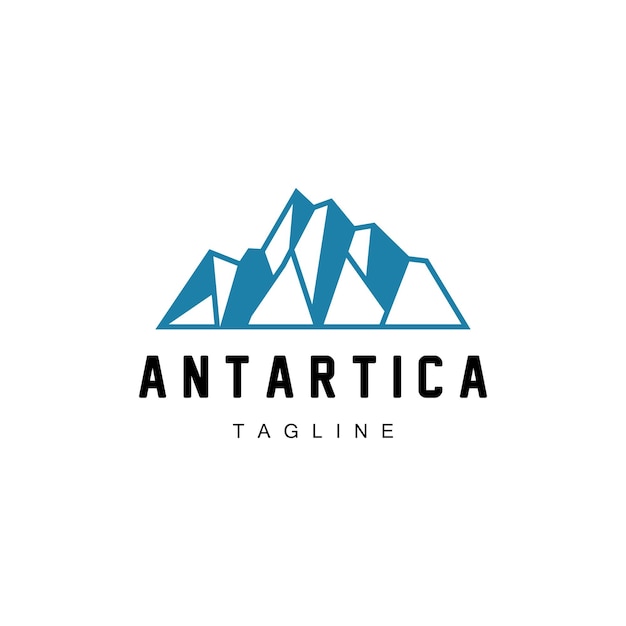 Iceberg Logo Antarctica Logo Design Simple Nature Landscape Vector Illustration Template