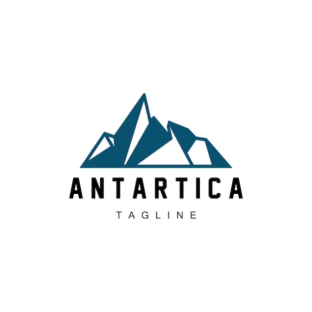 Iceberg Logo Antarctica Logo Design Simple Nature Landscape Vector Illustration Template