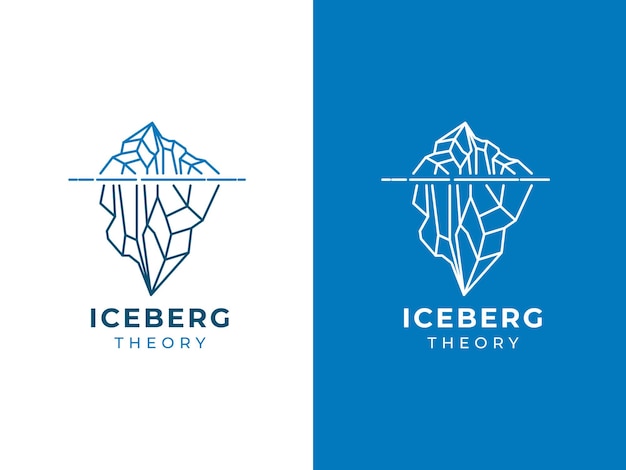 iceberg monoline logo design concept