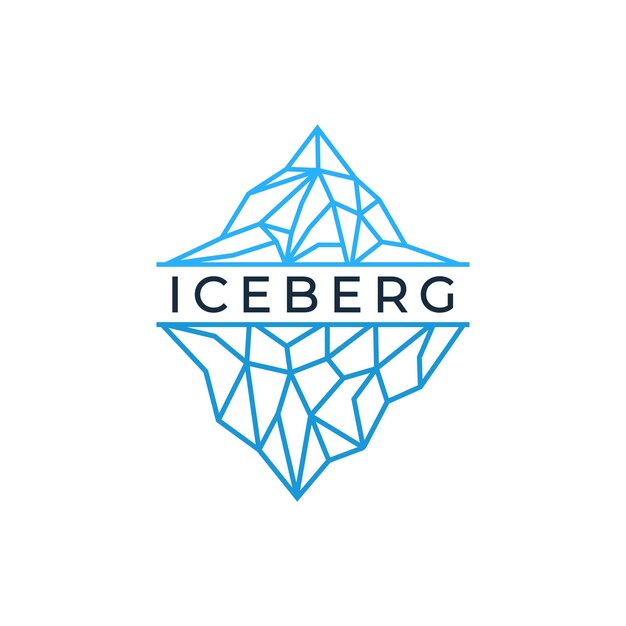 Iceberg simple lines logo design vector icon symbol graphic illustration