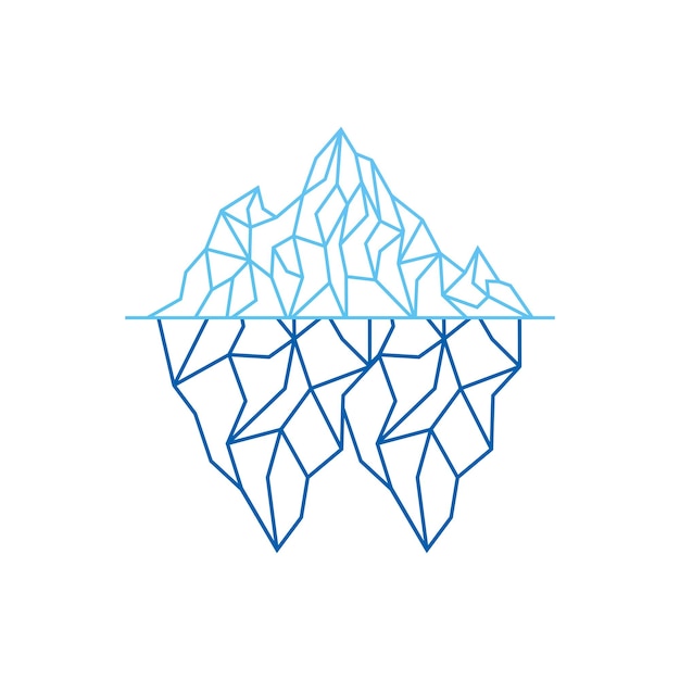 Iceberg simple lines logo design vector icon symbol graphic illustration