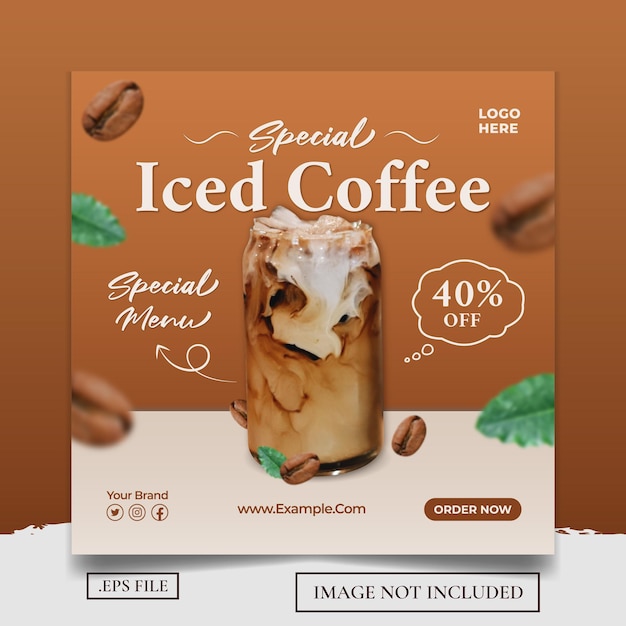 Iced Coffee Template For Social Media