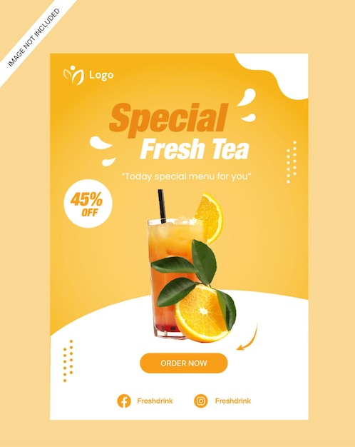 iced tea drink flyer poster promotion store design template