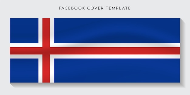 Iceland country flag social media banner