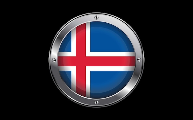 Iceland Flag in 3D Vector