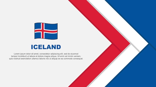 Iceland Flag Abstract Background Design Template Iceland Independence Day Banner Cartoon Vector Illustration Iceland Cartoon