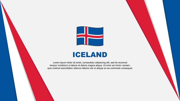 Iceland Flag Abstract Background Design Template Iceland Independence Day Banner Cartoon Vector Illustration Iceland Flag