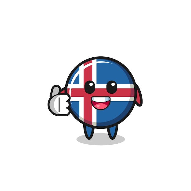 Iceland flag mascot doing thumbs up gesture