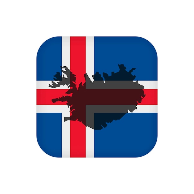 Iceland flag official colors Vector illustration