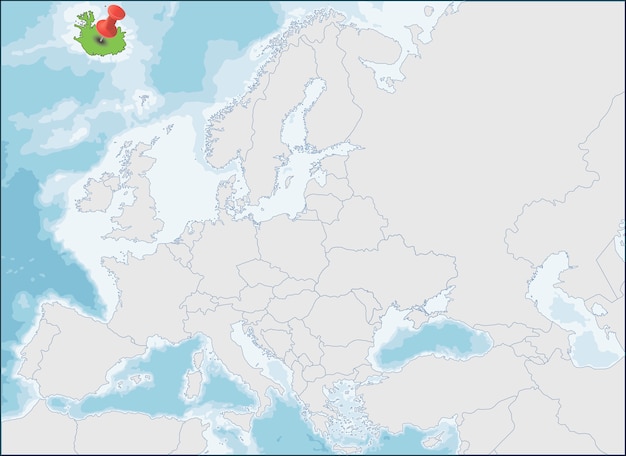 Iceland is a Nordic island location on Europe map