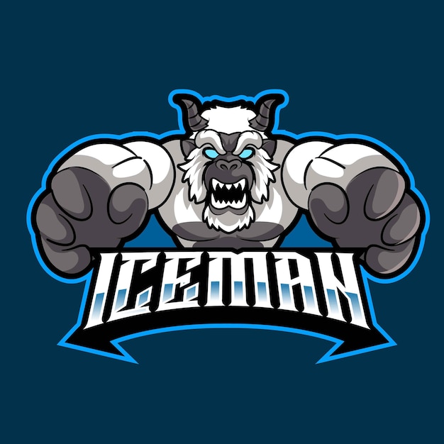 Iceman mascot logo vector illustration