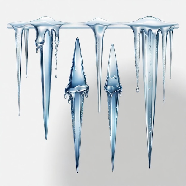 Vector icicle vector set white back