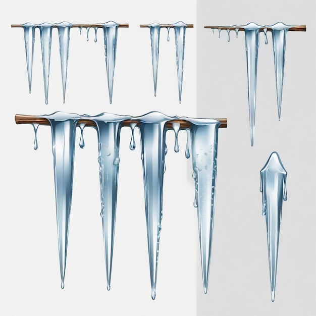 Vector icicle vector set white background isolated a high