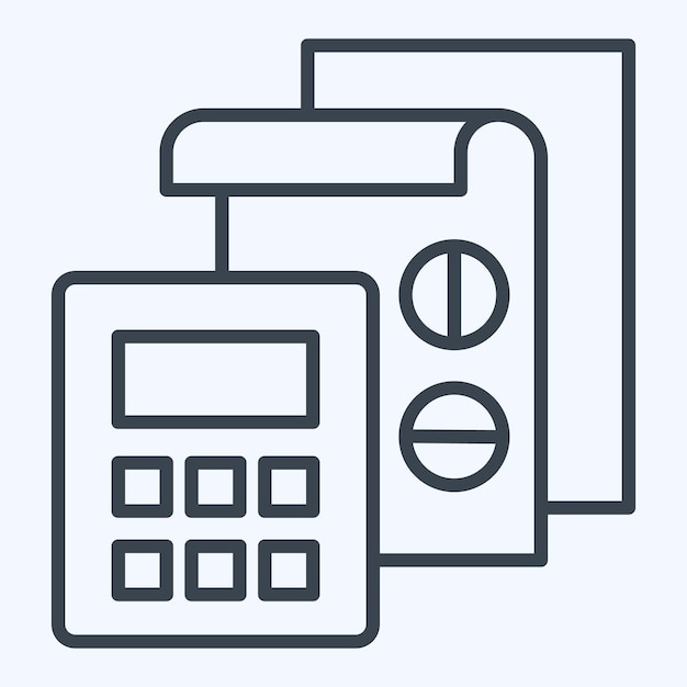 Icon Accounting related to Finance and Tax symbol line style simple design illustration