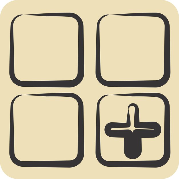 Icon App related to Button Download symbol hand drawn style simple design illustration