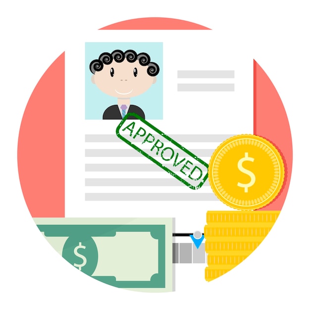 Icon of approved loan or credit