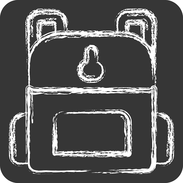 Icon Back Pack related to Skating symbol chalk Style simple design illustration