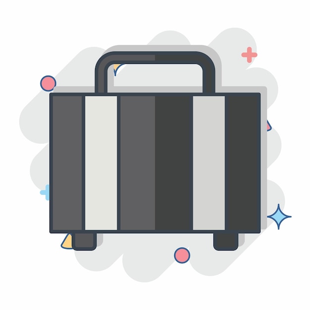 Icon Baggage related to Leisure and Travel symbol comic style